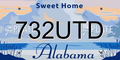 732UTD Alabama License Plate