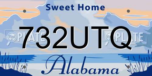 732UTQ Alabama License Plate