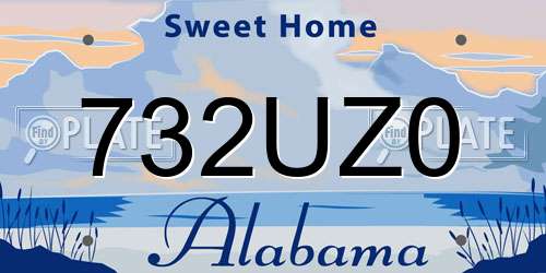 732UZ0 Alabama License Plate
