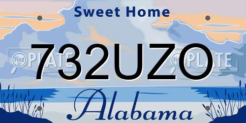 732UZO Alabama License Plate