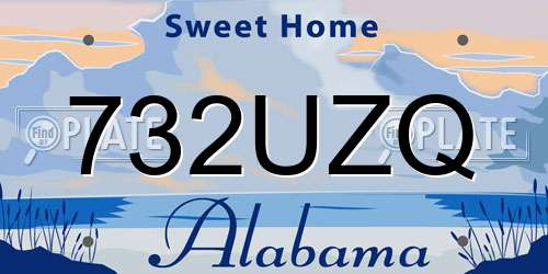 732UZQ Alabama License Plate