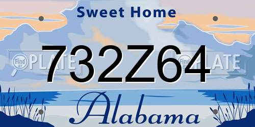 732Z64 Alabama License Plate