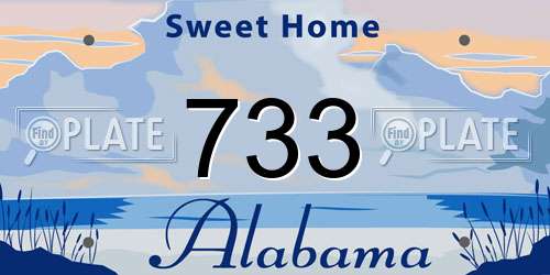 733 Alabama License Plate