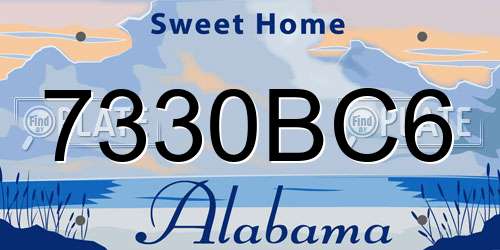 7330BC6 Alabama License Plate