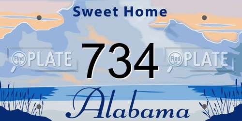 734 Alabama License Plate