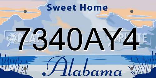 7340AY4 Alabama License Plate