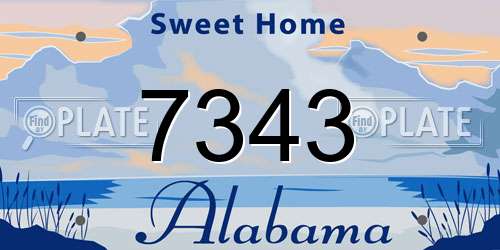 7343 Alabama License Plate