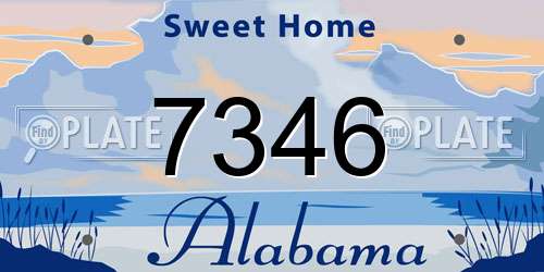 7346 Alabama License Plate