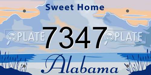 7347 Alabama License Plate