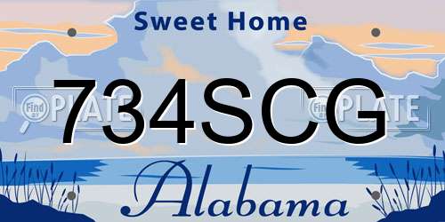 734SCG Alabama License Plate