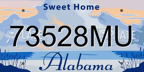 73528MU Alabama License Plate