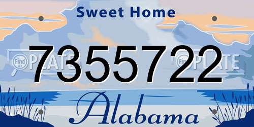 7355722 Alabama License Plate