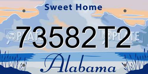 73582T2 Alabama License Plate