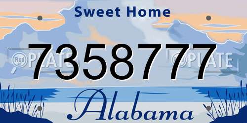7358777 Alabama License Plate