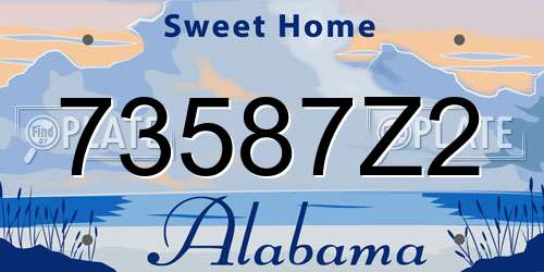 73587Z2 Alabama License Plate