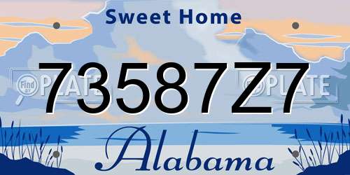 73587Z7 Alabama License Plate