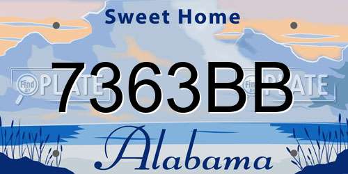 7363BB Alabama License Plate