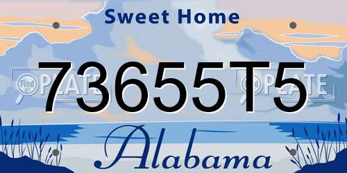 73655T5 Alabama License Plate