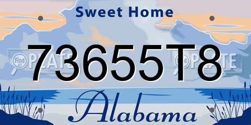 73655T8 Alabama License Plate