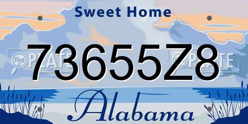 73655Z8 Alabama License Plate