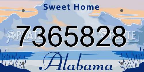 7365828 Alabama License Plate