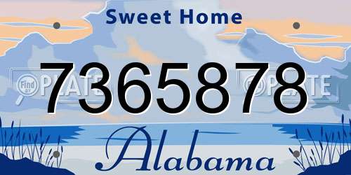 7365878 Alabama License Plate