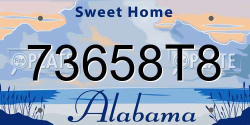 73658T8 Alabama License Plate