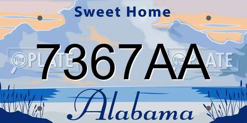 7367AA Alabama License Plate