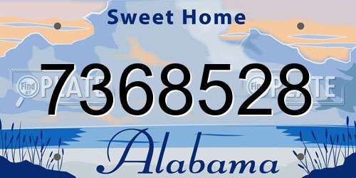 7368528 Alabama License Plate
