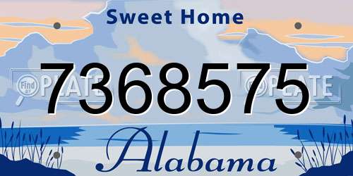 7368575 Alabama License Plate