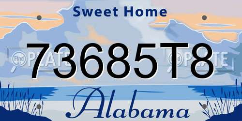 73685T8 Alabama License Plate