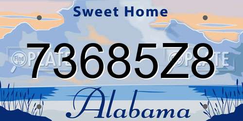 73685Z8 Alabama License Plate