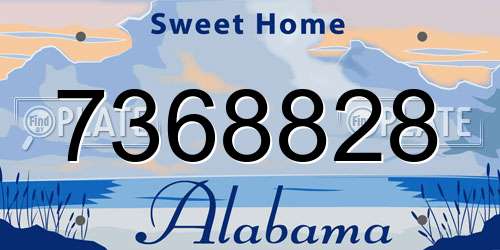 7368828 Alabama License Plate
