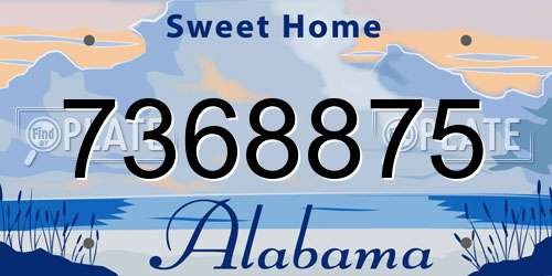 7368875 Alabama License Plate