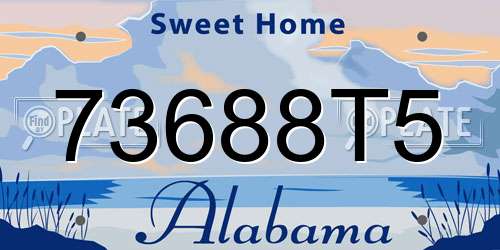 73688T5 Alabama License Plate