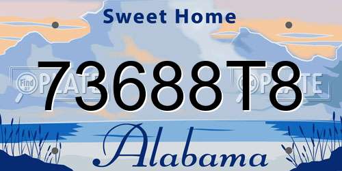 73688T8 Alabama License Plate