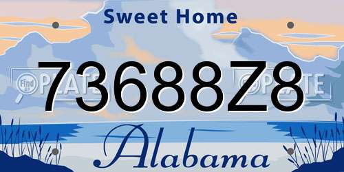 73688Z8 Alabama License Plate