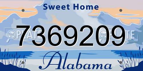 7369209 Alabama License Plate