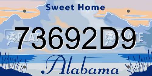 73692D9 Alabama License Plate