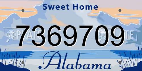 7369709 Alabama License Plate