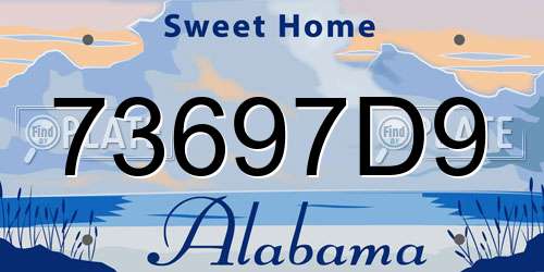 73697D9 Alabama License Plate