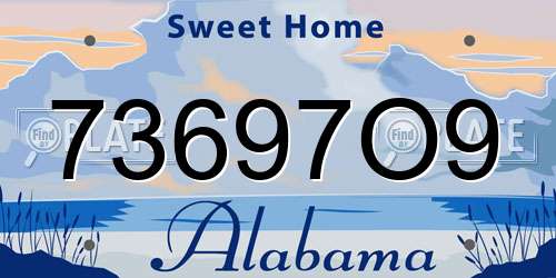 73697O9 Alabama License Plate