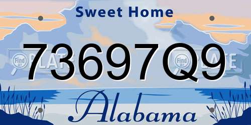 73697Q9 Alabama License Plate