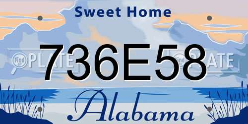 736E58 Alabama License Plate