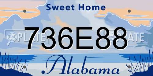 736E88 Alabama License Plate