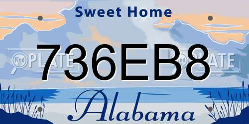 736EB8 Alabama License Plate
