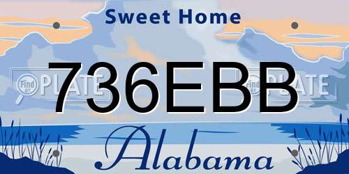 736EBB Alabama License Plate