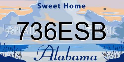 736ESB Alabama License Plate