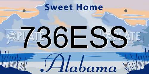 736ESS Alabama License Plate