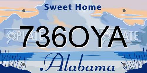 736OYA Alabama License Plate